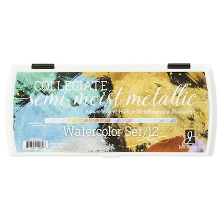 Jack Richeson Jack Richeson 1591291 Semi-Moist Collegiate Metallic Watercolors - Set of 12 1591291